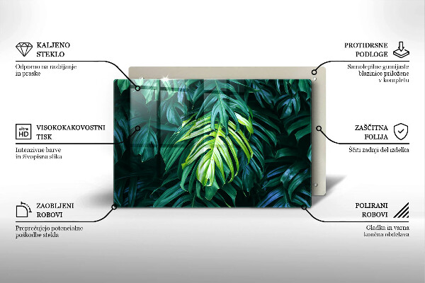 Tocător de bucătărie Frunze de monstera sălbatică