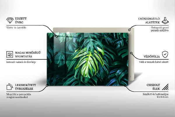 Tocător de bucătărie Frunze de monstera sălbatică