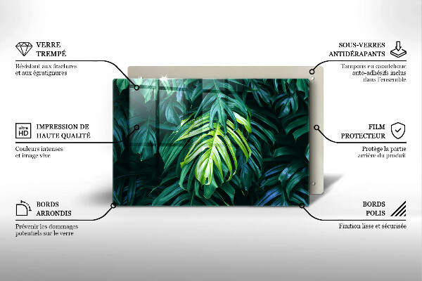 Tocător de bucătărie Frunze de monstera sălbatică