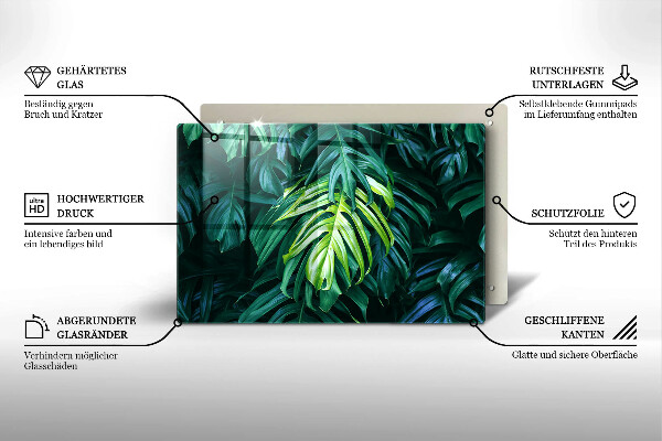 Tocător de bucătărie Frunze de monstera sălbatică