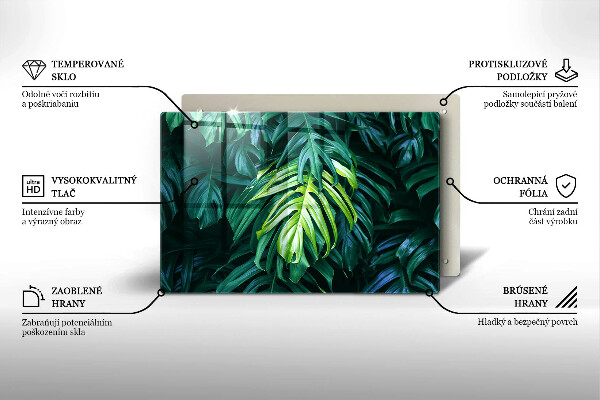 Tocător de bucătărie Frunze de monstera sălbatică