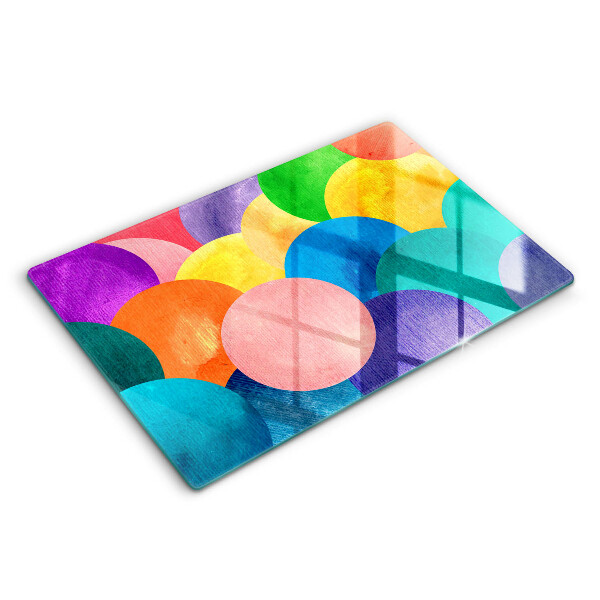 Tocător sticlă Cercuri colorate
