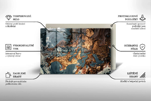 Tocător sticlă Structură de rocă aurie