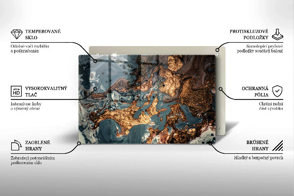 Tocător sticlă Structură de rocă aurie