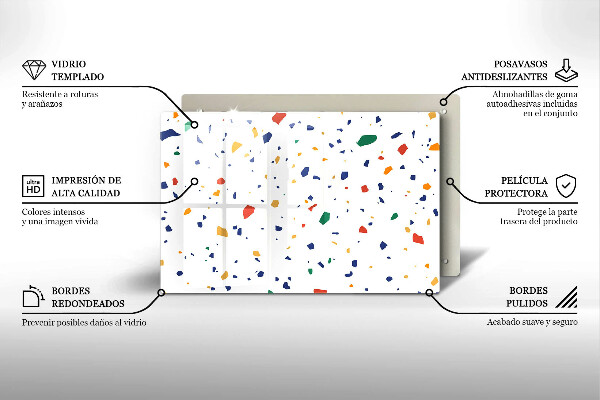 Tocător sticlă Gresie colorata