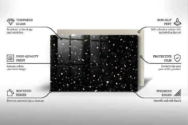 Tocător sticlă Gresie închisă la culoare