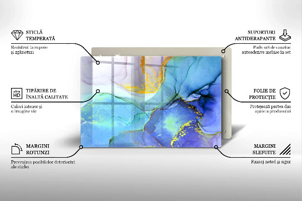 Tocător sticlă Piatră de aur crăpată