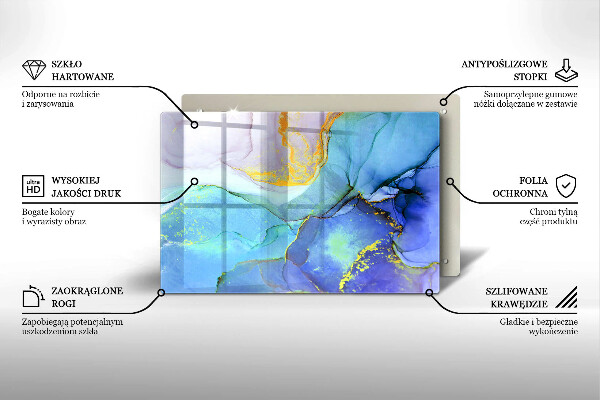 Tocător sticlă Piatră de aur crăpată