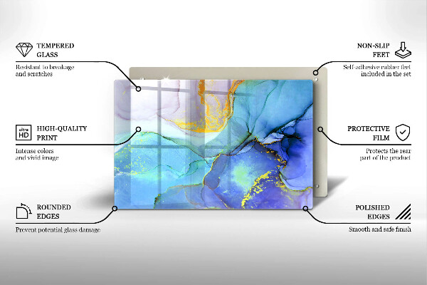 Tocător sticlă Piatră de aur crăpată