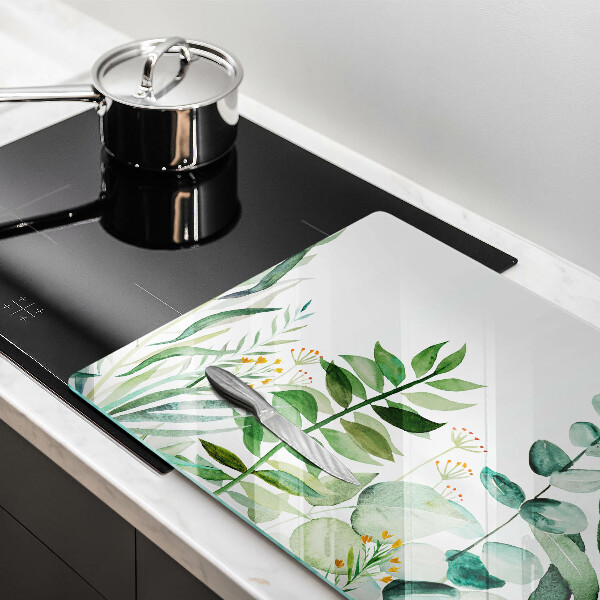 Tocător sticlă Ilustrație cu frunze de plante