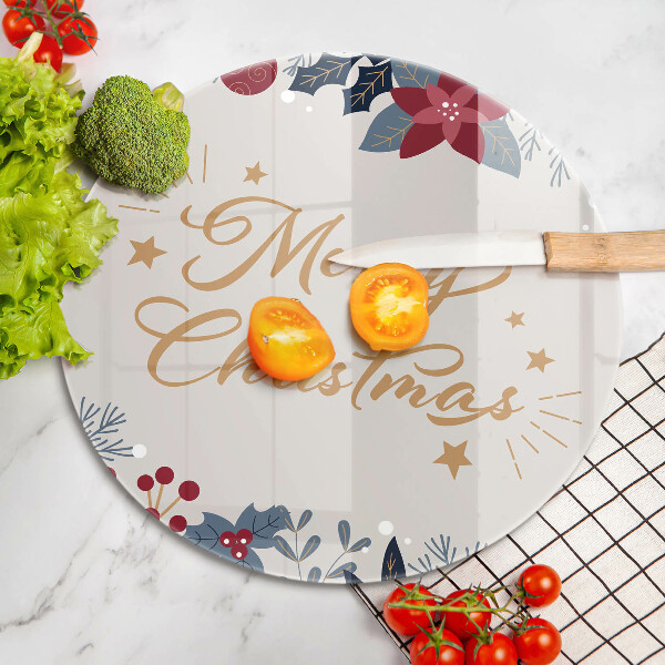 Tocător din sticlă Merry Christmas