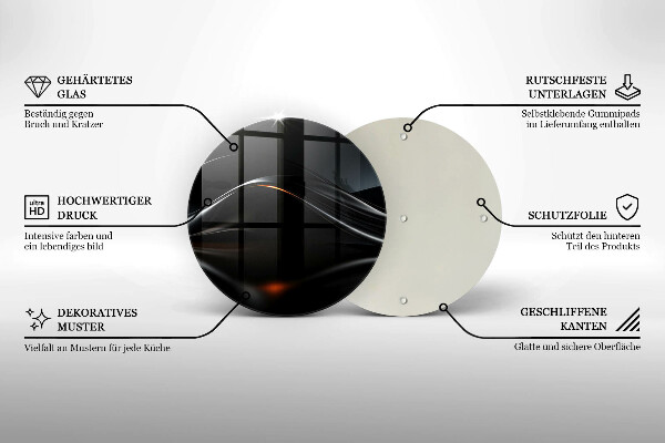 Tocător din sticlă Design 3D abstract