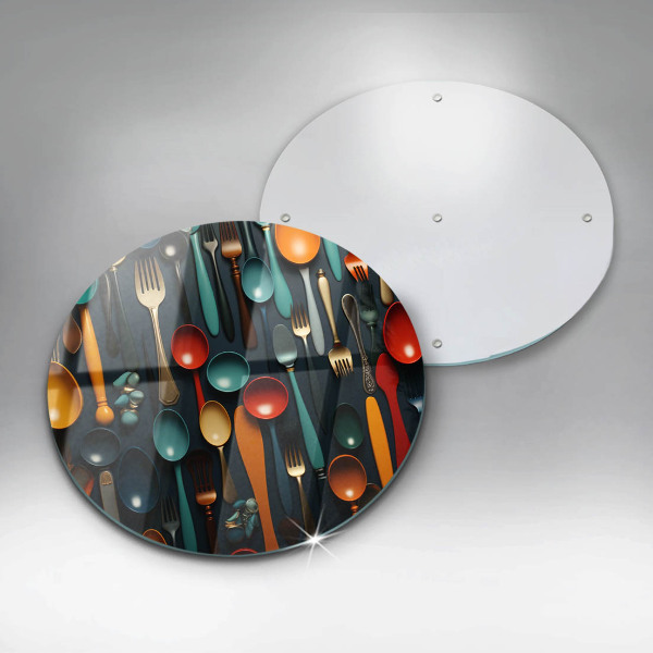 Tocător de bucătărie Linguri și furculițe colorate