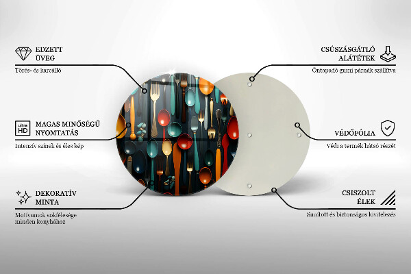 Tocător de bucătărie Linguri și furculițe colorate
