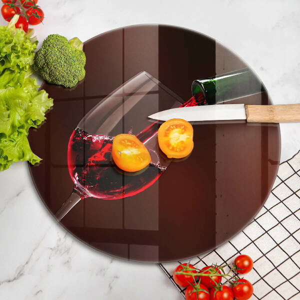 Tocător de bucătărie Un pahar de vin