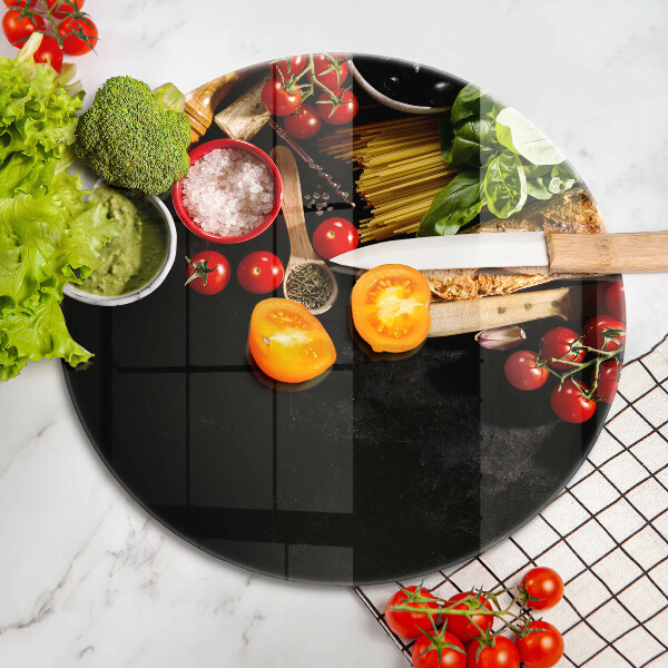 Tocător de bucătărie Ingrediente și condimente italiene