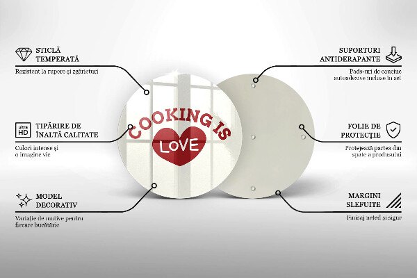 Tocător de bucătărie Cooking is love