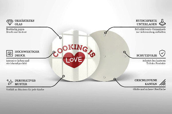 Tocător de bucătărie Cooking is love
