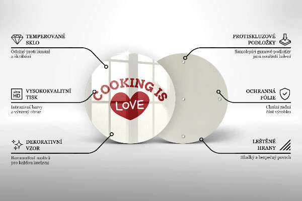 Tocător de bucătărie Cooking is love