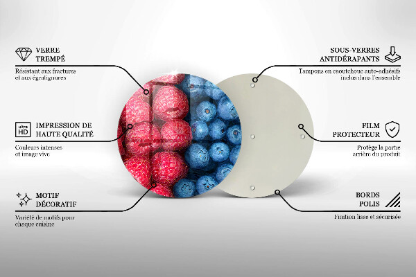 Tocător de bucătărie Fructe de zmeură și afine
