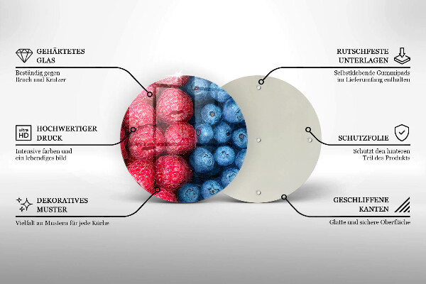 Tocător de bucătărie Fructe de zmeură și afine