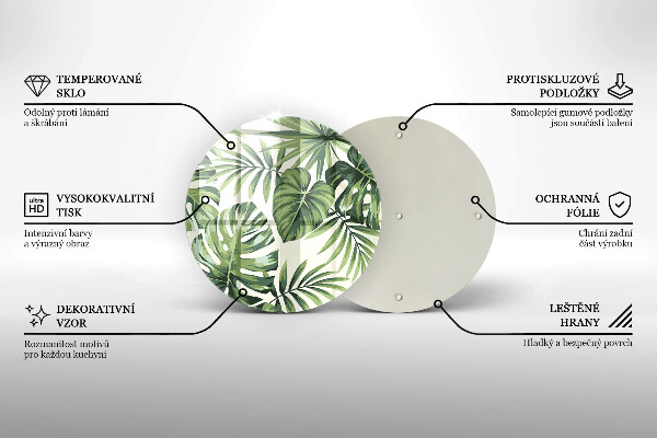 Tocător de bucătărie Ilustrație cu frunze de monstera
