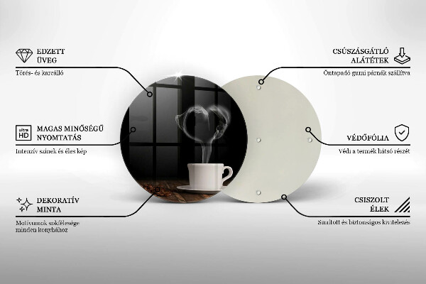 Tocător de bucătărie Inimă de ceașcă de cafea