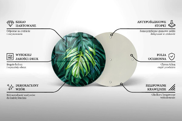 Tocător de bucătărie Frunze de monstera sălbatică