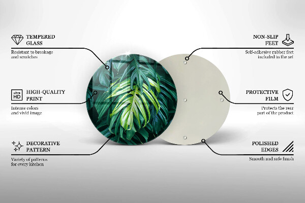 Tocător de bucătărie Frunze de monstera sălbatică