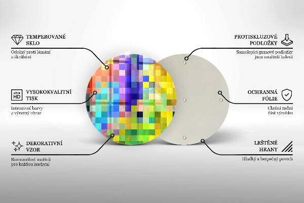 Tocător de bucătărie Pătrate de pixeli colorate