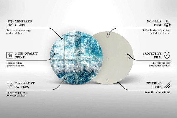 Tocător de bucătărie Valuri de apă de mare