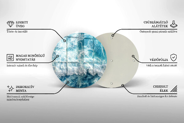 Tocător de bucătărie Valuri de apă de mare