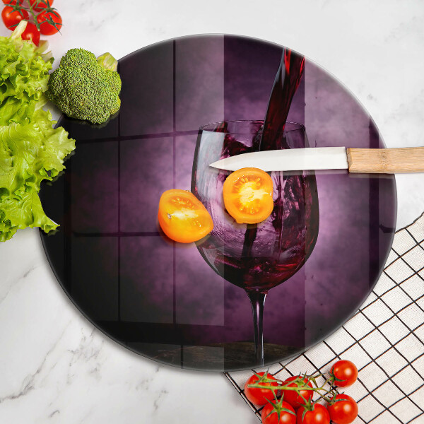 Tocător de bucătărie Un pahar de vin