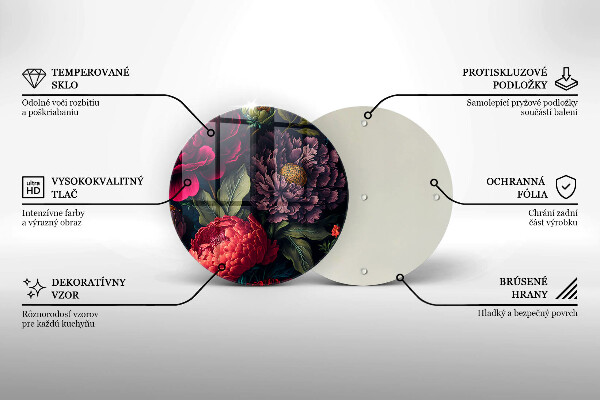 Tocător din sticlă Flori frumoase