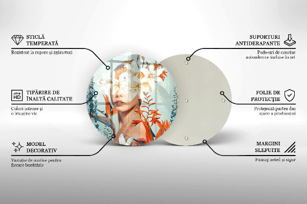 Tocător de bucătărie Femeie în flori