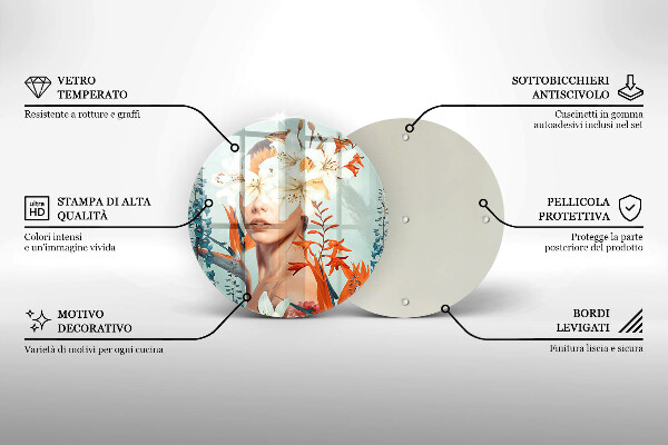 Tocător de bucătărie Femeie în flori