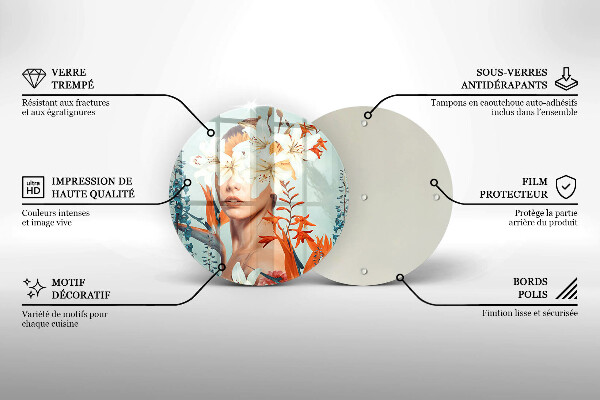 Tocător de bucătărie Femeie în flori