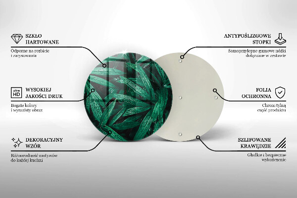 Tocător din sticlă Frunze de plante