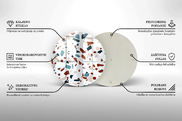 Tocător din sticlă Piatra decorativa