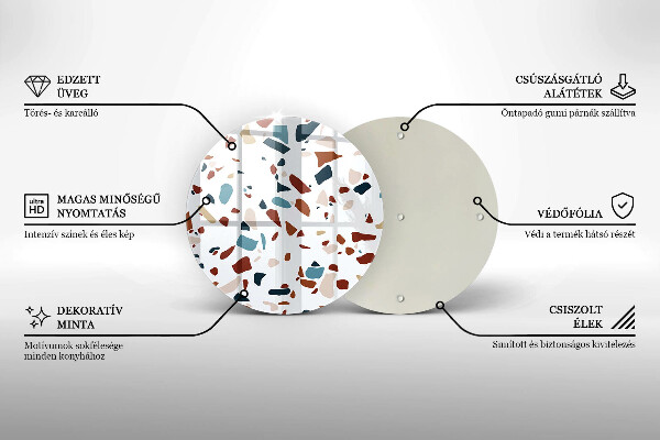 Tocător din sticlă Piatra decorativa