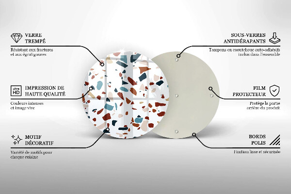 Tocător din sticlă Piatra decorativa