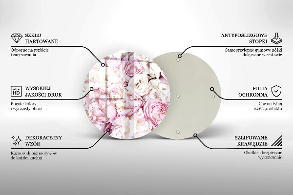 Tocător din sticlă Buchet de bujor