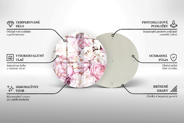 Tocător din sticlă Buchet de bujor