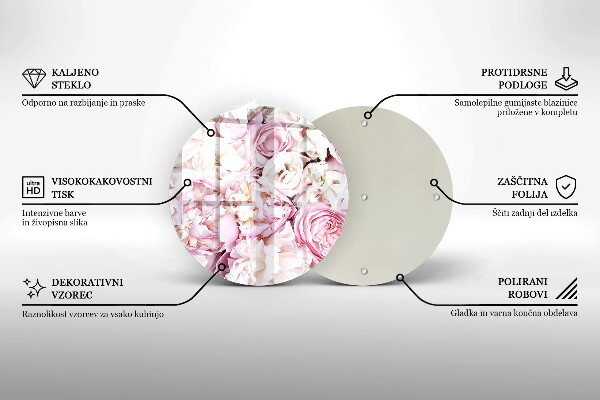 Tocător din sticlă Buchet de bujor