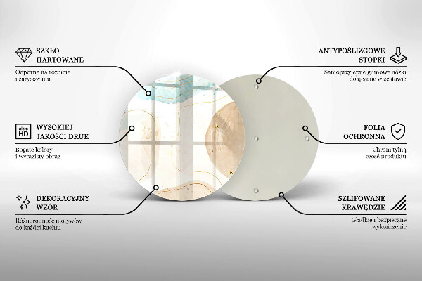 Tocător din sticlă Pete boho și auriu