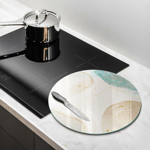 Tocător din sticlă Pete boho și auriu