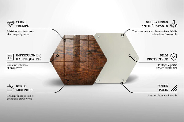 Tocător sticlă Scândură din lemn de culoare închisă