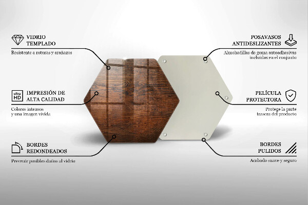 Tocător sticlă Scândură din lemn de culoare închisă