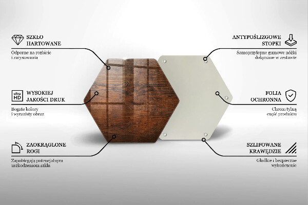 Tocător sticlă Scândură din lemn de culoare închisă