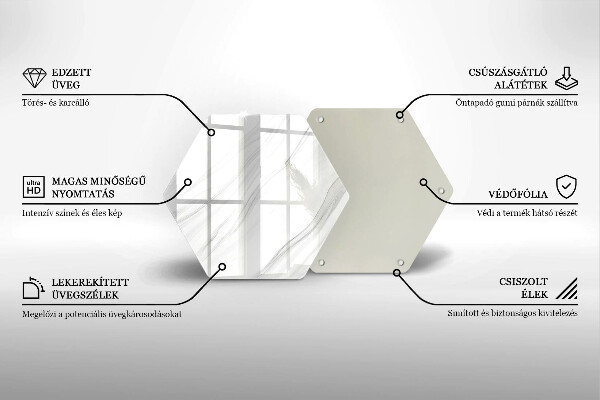 Tocător sticlă Marmură delicată